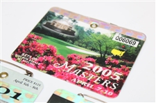 2001, 2002 & 2005 Masters Tournament SERIES Badges - Tiger Woods Winner