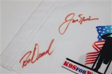 Jack Nicklaus, Jim Furyk & Three (3) Others Signed K9s For Warriors Mini Flag JSA ALOA