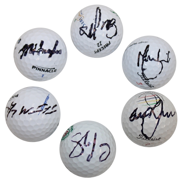 McDowell, Lowry, Grillo, Woodland, Laird & Mackenzie Hughes Signed Golf Balls JSA ALOA