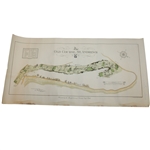 Original 1924 The Old Course St. Andrews Aerial Map Surveyed & Depicted by MacKenzie