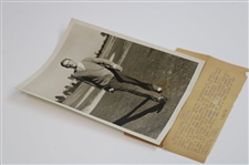 Roy Bronsdon 'Sets Course Record' at Mid Pines CC in Pinehurst 1934 ACME Photo