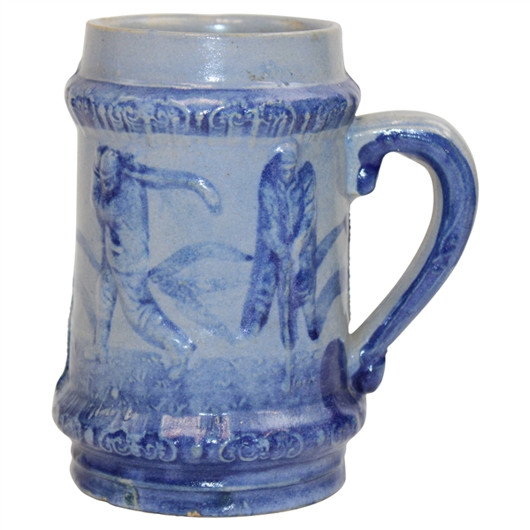 Vintage Golf Theme Blue Ceramic Mug/Stein