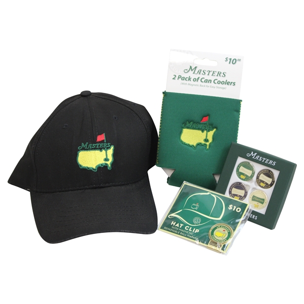 Masters Logo Hat, Ball Markers, Can Coolers & Hat Clip 