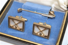 Three (3) Sets Of Golf Theme Cuff Links