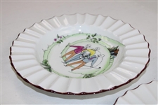 Pair Of Crown Staffordshire Fine Bone China Golfer Plates