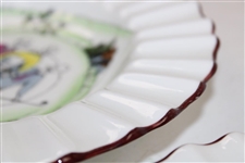 Pair Of Crown Staffordshire Fine Bone China Golfer Plates