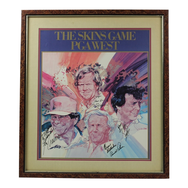 Nicklaus , Palmer, Trevino, & Zoeller Signed The Skins Game Pga West Poster JSA ALOA