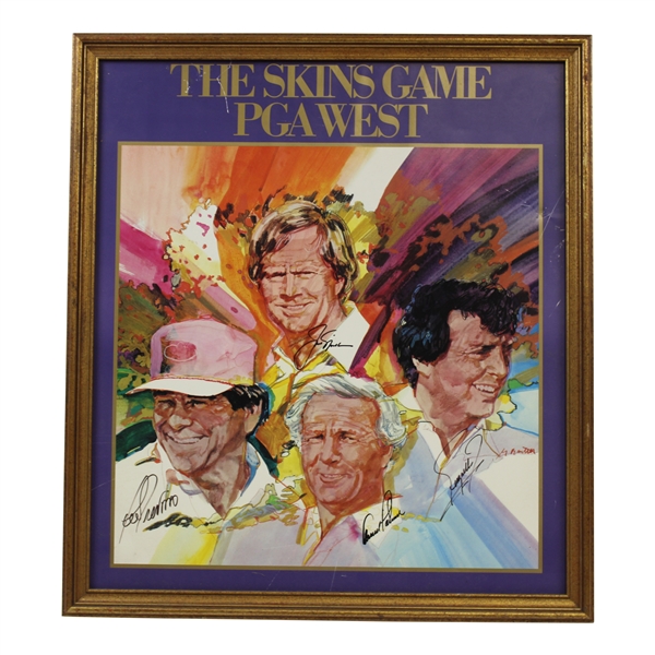 Palmer, Jack, Trevino, & Zoeller Signed The Skins Game PGA West Framed Poster JSA ALOA