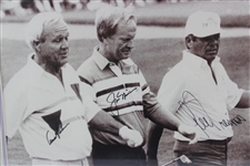 Nicklaus , Palmer, And Trevino Signed Framed Photo JSA ALOA