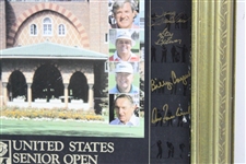 Palmer, Player & Ten (10) Others Signed 1988 US Senior Open Championship Framed Poster JSA ALOA