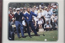 Ben Hogan And Arnold Palmer 1966 Masters Framed Photo With Logo Balls And Ball Marker 