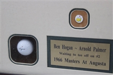 Ben Hogan And Arnold Palmer 1966 Masters Framed Photo With Logo Balls And Ball Marker 