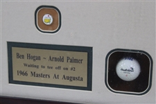 Ben Hogan And Arnold Palmer 1966 Masters Framed Photo With Logo Balls And Ball Marker 