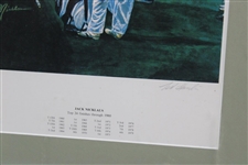 Nicklaus & Palmer Facsimile Signed Sunday In Augusta Framed Poster by Artist Ted Hamlin