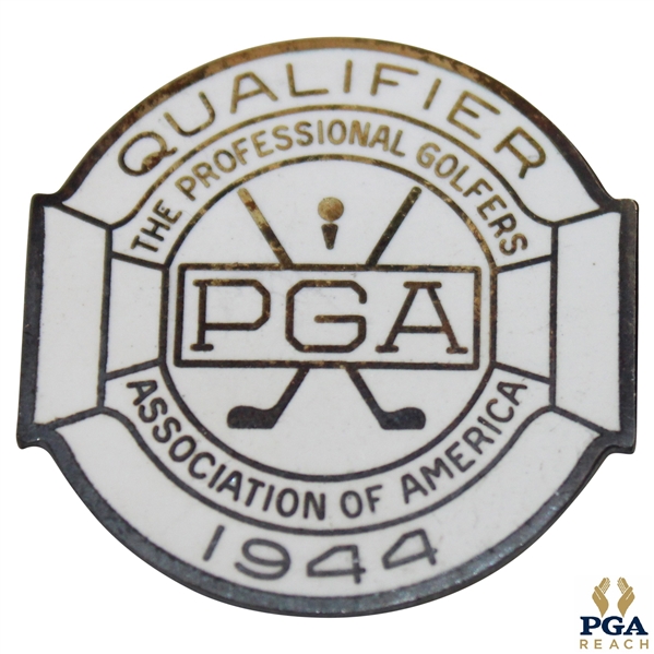 1944 PGA Championship at Manito G&CC Contestant Badge - Bob Hamilton Winner