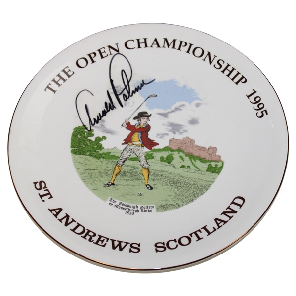 Arnold Palmer Signed 1995 Open Championship At St. Andrews Plate JSA ALOA