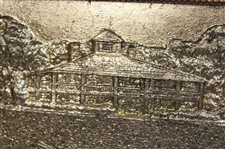 Augusta National Golf Club Clubhouse Gold Foil by Artist Bill Waugh - Framed