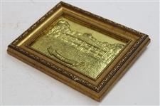 Augusta National Golf Club Clubhouse Gold Foil by Artist Bill Waugh - Framed