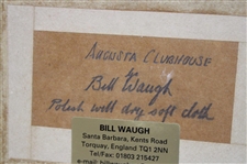 Augusta National Golf Club Clubhouse Gold Foil by Artist Bill Waugh - Framed