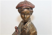 Bronze Colored Caddy Boy Austin Sculpture Statue