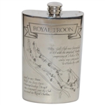 Royal Troon Pewter Flask with Course Layout & Scorecard Engraved - Great Condition in Original Box