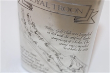 Royal Troon Pewter Flask with Course Layout & Scorecard Engraved - Great Condition in Original Box