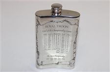 Royal Troon Pewter Flask with Course Layout & Scorecard Engraved - Great Condition in Original Box