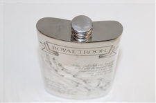 Royal Troon Pewter Flask with Course Layout & Scorecard Engraved - Great Condition in Original Box