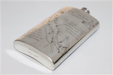 Royal Troon Pewter Flask with Course Layout & Scorecard Engraved - Great Condition in Original Box
