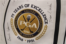Palmer, Nicklaus, Player & other Stars Signed 1991 Senior PGA Championship at PGA National GC Golf Bag