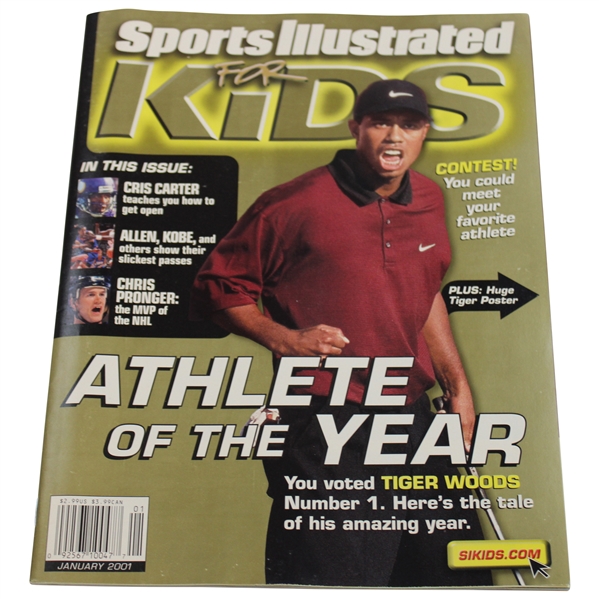 January 2001 Sports Illustrated For Kids Tiger Woods Athlete of The Year Cover