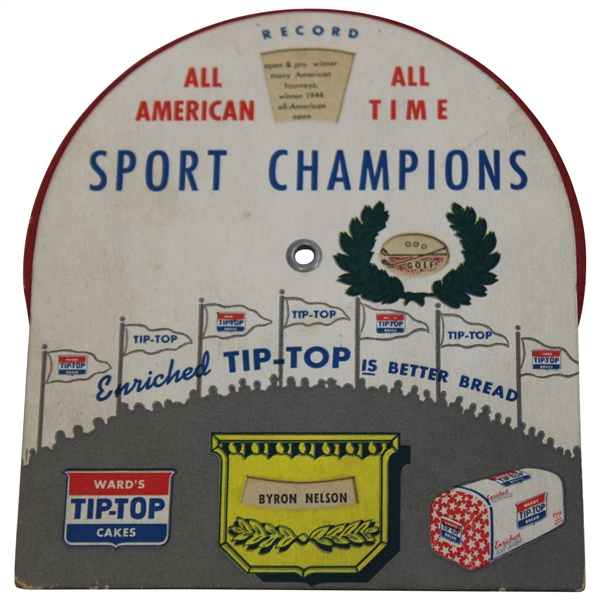 c.1944 All American All Time Sports Champions Record Trivia Wheel w/ Bobby Jones