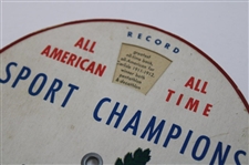 c.1944 All American All Time Sports Champions Record Trivia Wheel w/ Bobby Jones