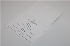 1998 Masters Champions Dinner Menu as Chosen by Tiger Woods
