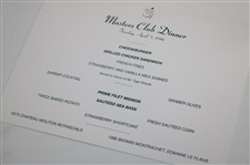 1998 Masters Champions Dinner Menu as Chosen by Tiger Woods
