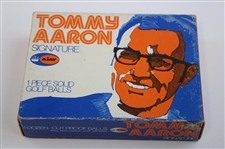Tommy Aaron Signed Cut Card w/Tommy Aaron Signature Golf Ball Box w/Balls