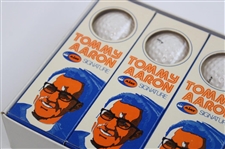 Tommy Aaron Signed Cut Card w/Tommy Aaron Signature Golf Ball Box w/Balls