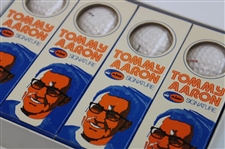 Tommy Aaron Signed Cut Card w/Tommy Aaron Signature Golf Ball Box w/Balls