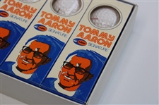 Tommy Aaron Signed Cut Card w/Tommy Aaron Signature Golf Ball Box w/Balls