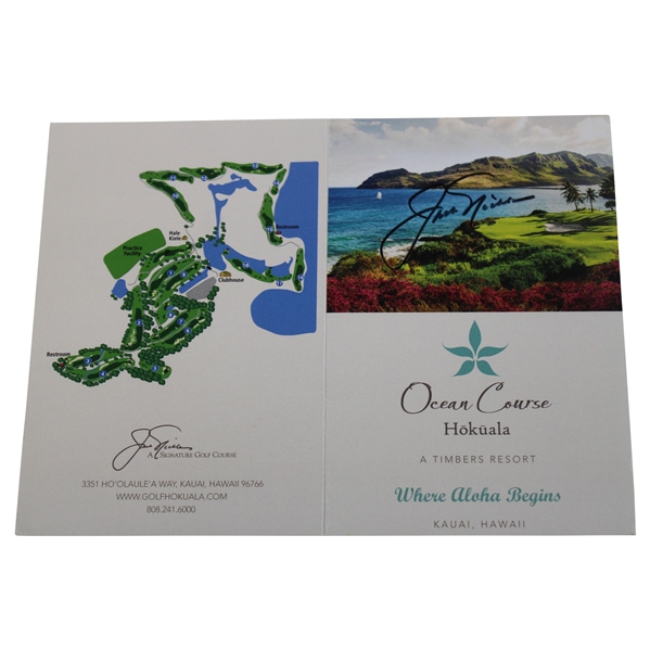 Jack Nicklaus Signed Ocean Course, Hawaii Scorecard JSA ALOA