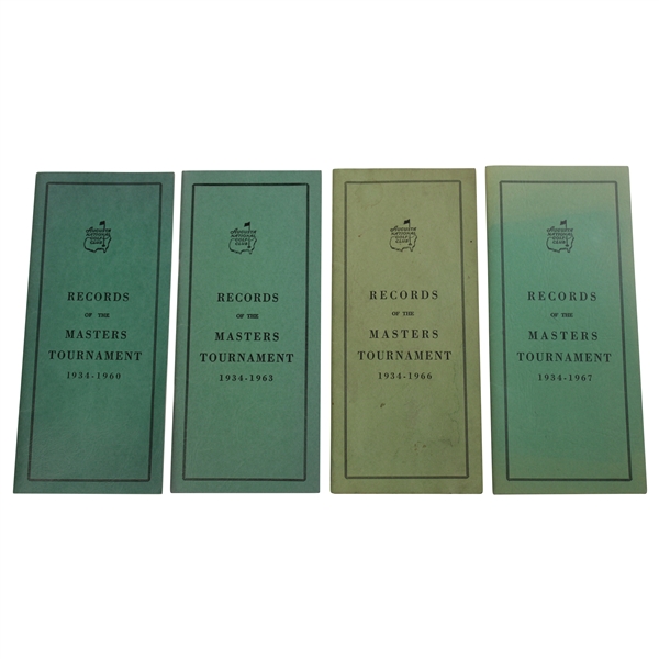 1960, 1963, 1966 & 1967 Records of the Masters Tournament Green Booklets (4)