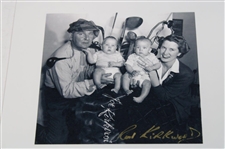 Ron Kirkwood Signed Black And White Photo Of Joe Kirkwood And His Wife And Twin Sons