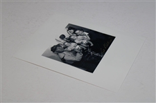 Ron Kirkwood Signed Black And White Photo Of Joe Kirkwood And His Wife And Twin Sons