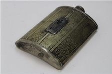 Vintage Pewter Post-Swing Golfer Emblem Flask 