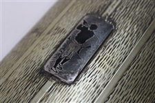Vintage Pewter Post-Swing Golfer Emblem Flask 