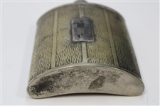 Vintage Pewter Post-Swing Golfer Emblem Flask 
