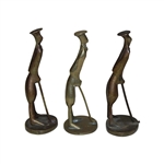 Three (3) Vintage Bronze Art Deco Golfers - China