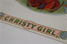 Christy Girl Lady Golfer in Red Dress Embossed by Maryland Litho Co.