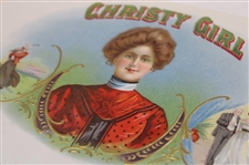Christy Girl Lady Golfer in Red Dress Embossed by Maryland Litho Co.