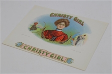 Christy Girl Lady Golfer in Red Dress Embossed by Maryland Litho Co.